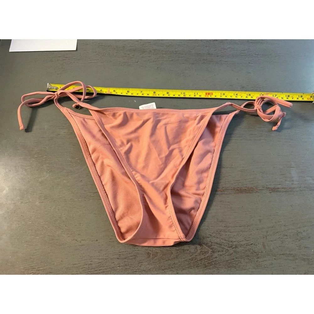 Xhilaration Womens Large Dusty Rose Pink Side Tie Bikini Bottom Swimsuit L